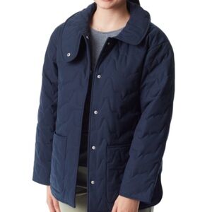 NWOT BASS OUTDOOR Oversized Women's Quilted Long-Sleeve Barn Jacket Navy